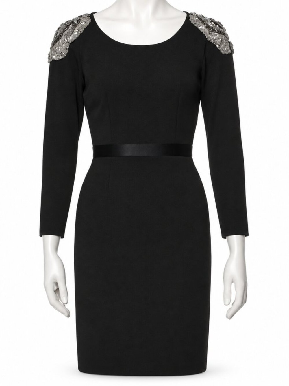 Jay Godfrey Black Sequin Shoulder Cocktail Dress